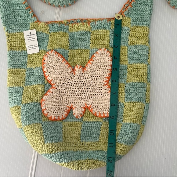 NWT Urban Outfitters Icon Checked Butterfly Boho Crochet Shoulder bag - Picture 7 of 9